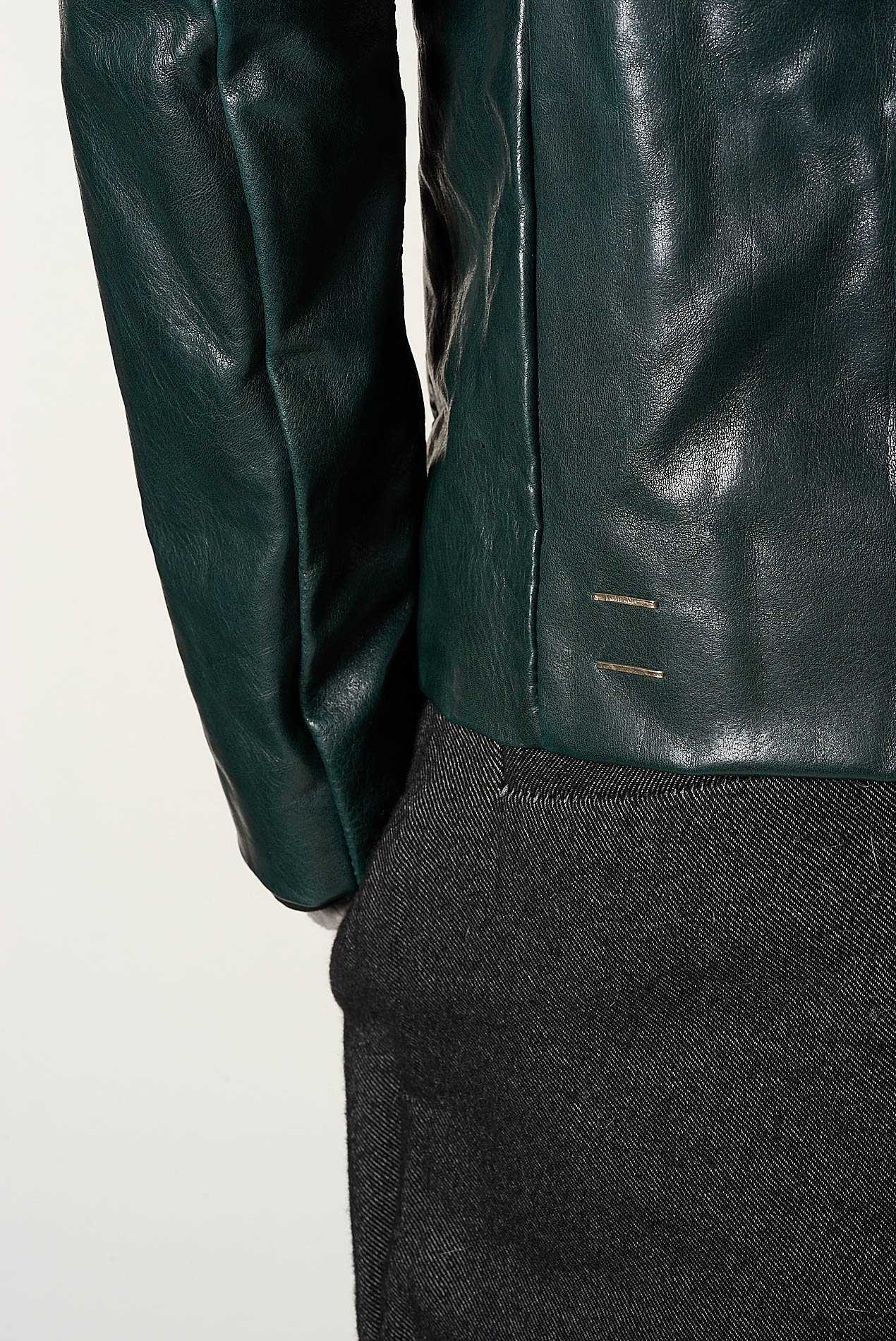DANIELE BASTA LEATHER AND SILVER JACKET